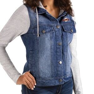 Antigua San Francisco Giants  Denim Jacket with Gray Sleeves and Hood